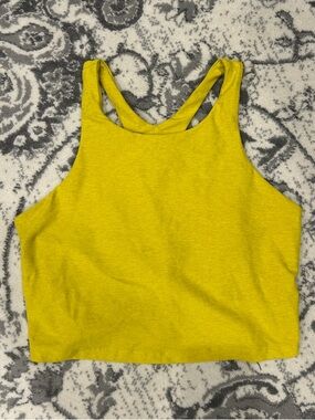 Women’s Yellow Racerback Crop Tank Top